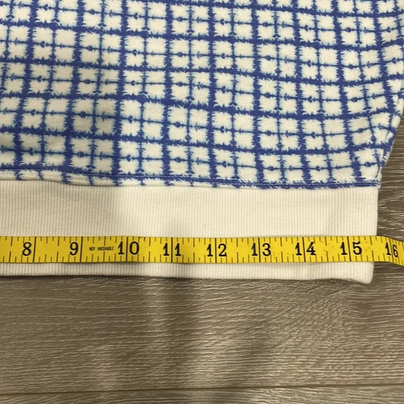 Champion Cropped Crewneck Sweatshirt Blue White Windowpane Checked S - Picture 8 of 15